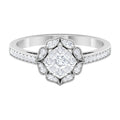 Vintage Inspired Diamond Halo Engagement Ring In Illusion Setting