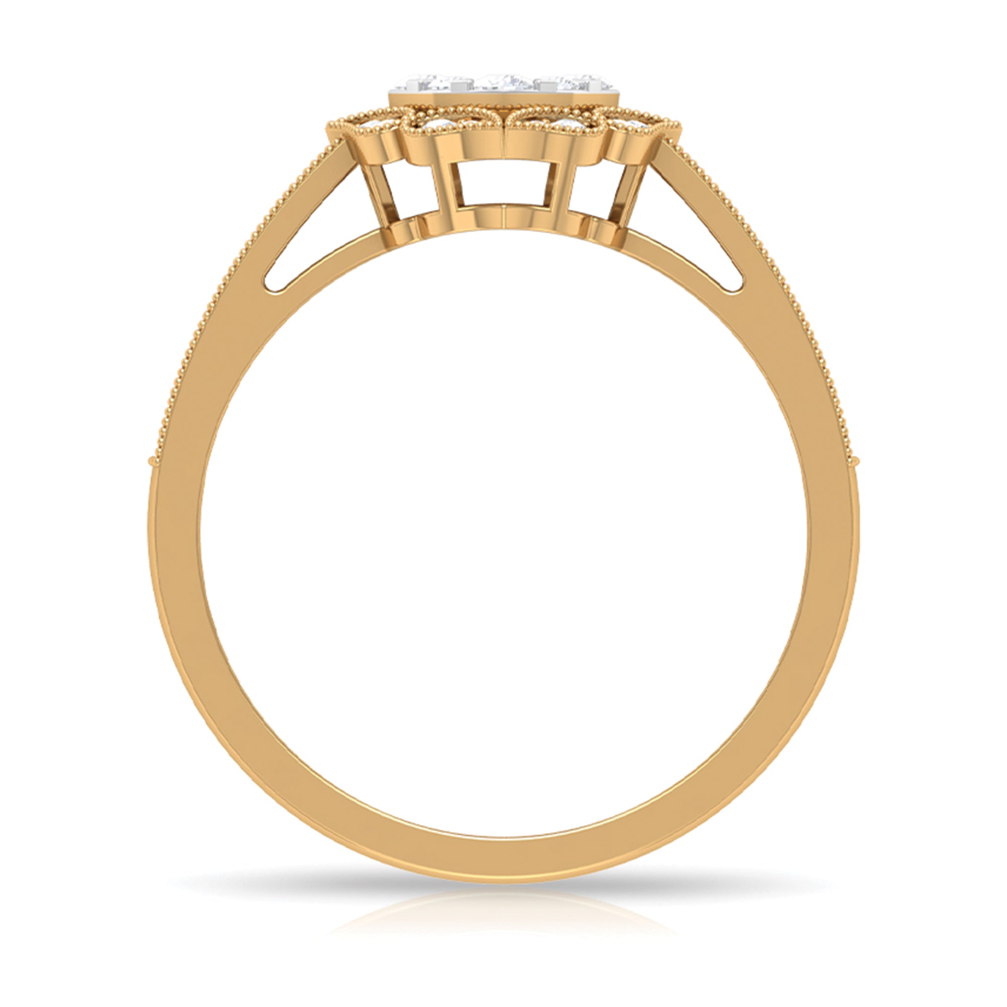 Vintage Inspired Diamond Halo Engagement Ring In Illusion Setting