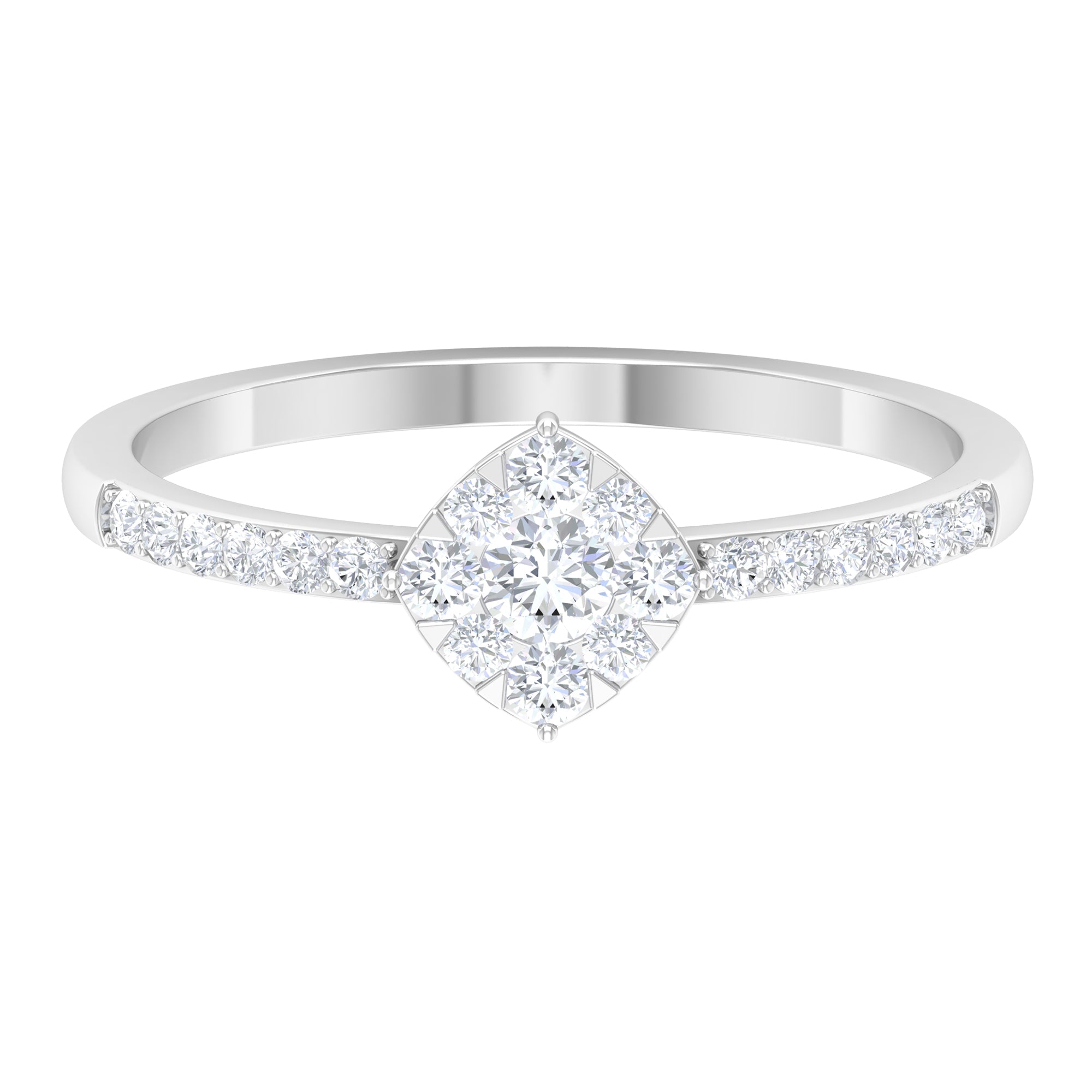 Certified Diamond Engagement Ring in Illusion Setting