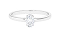 Natural Oval Diamond Solitaire Promise Ring with Certificate