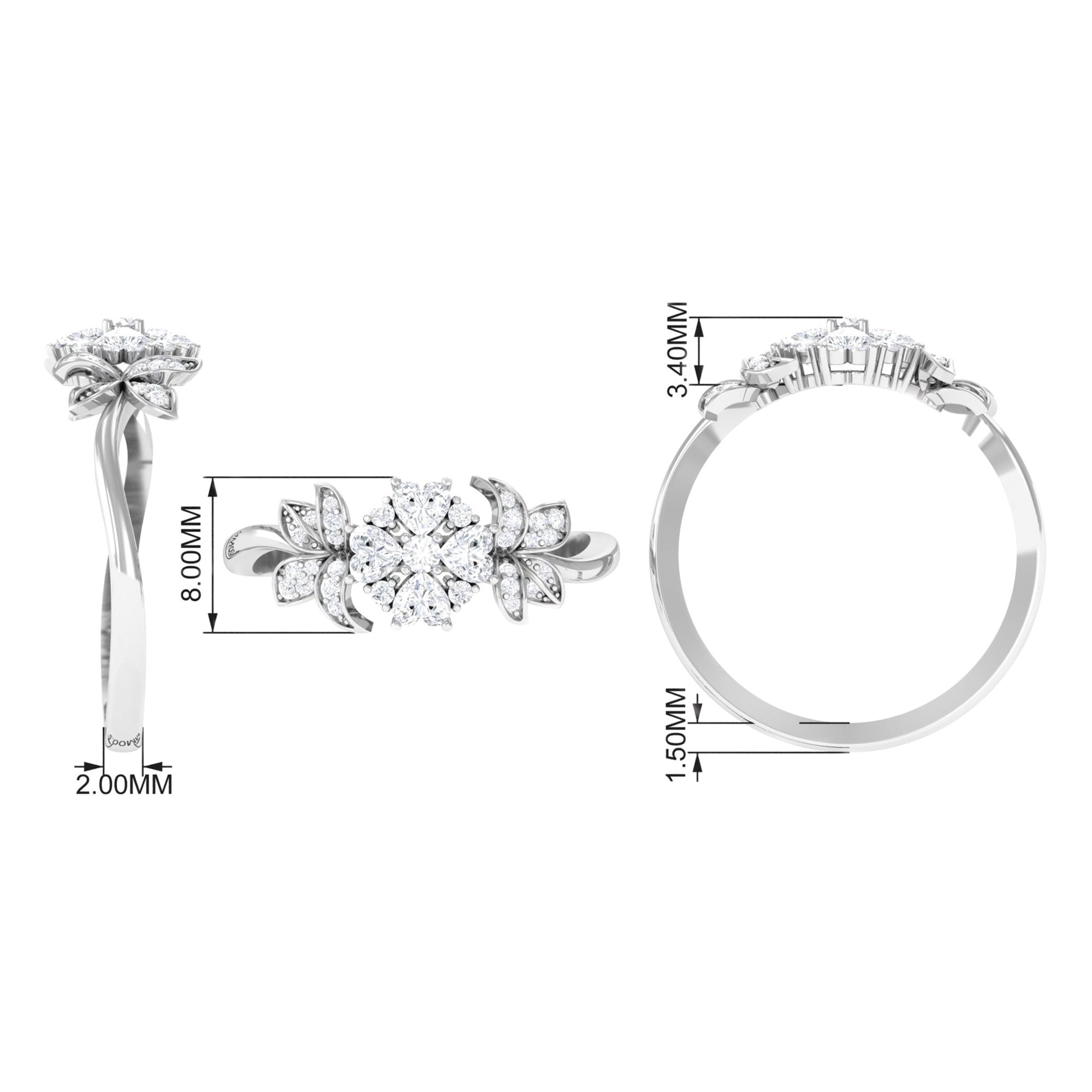 Nature Inspired Diamond Engagement Ring for Women