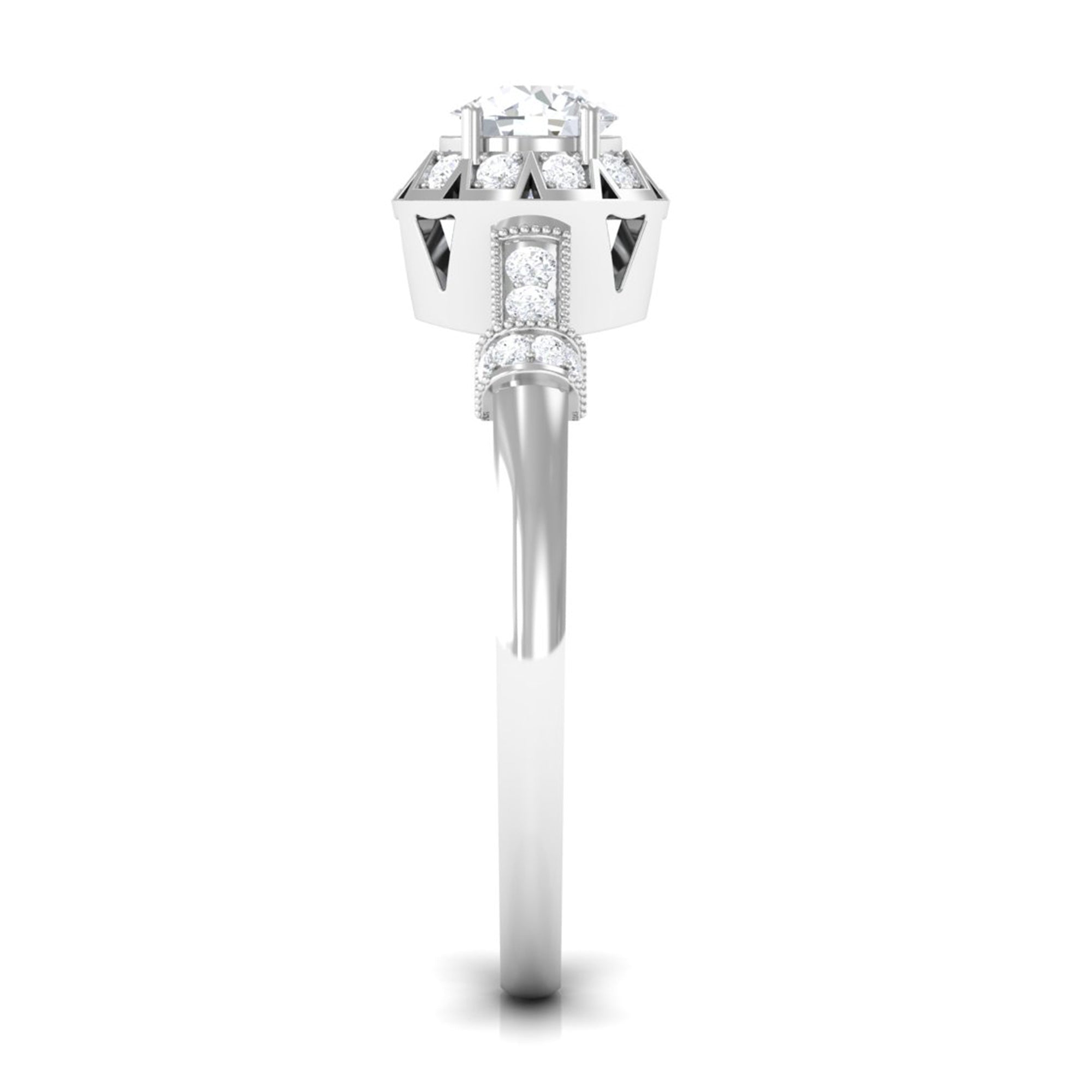 Vintage Style Cubic Zirconia Engagement Ring