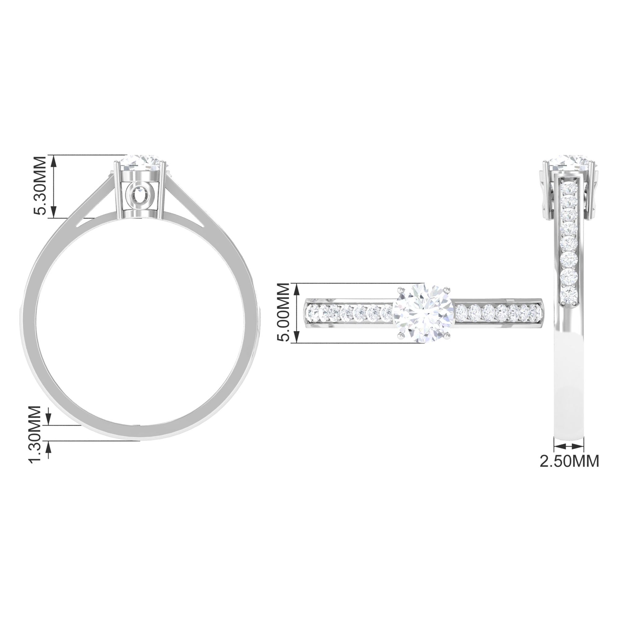 Minimal Cubic Zirconia Engagement Ring with Certificate