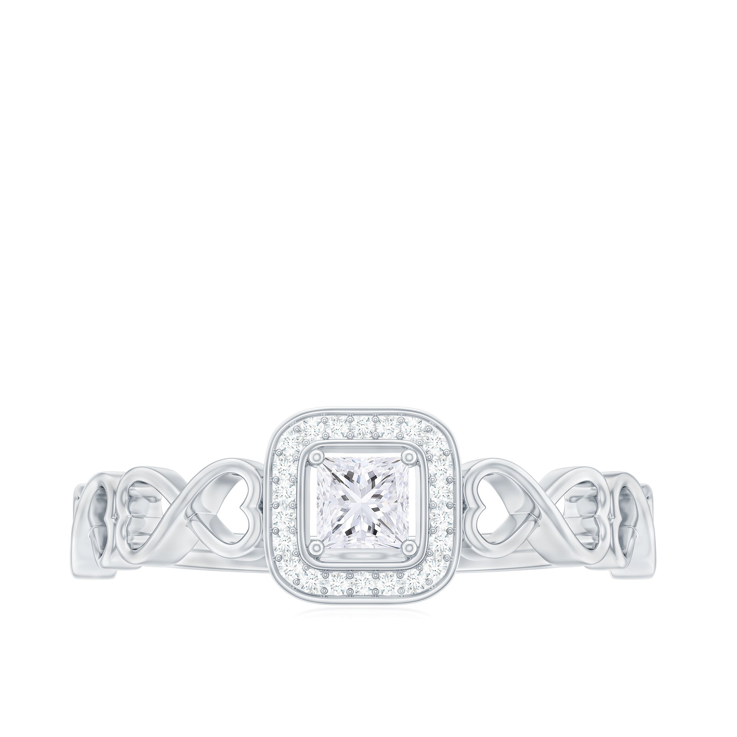 1/2 CT Infinity Heart Cubic Zirconia Engagement Ring
