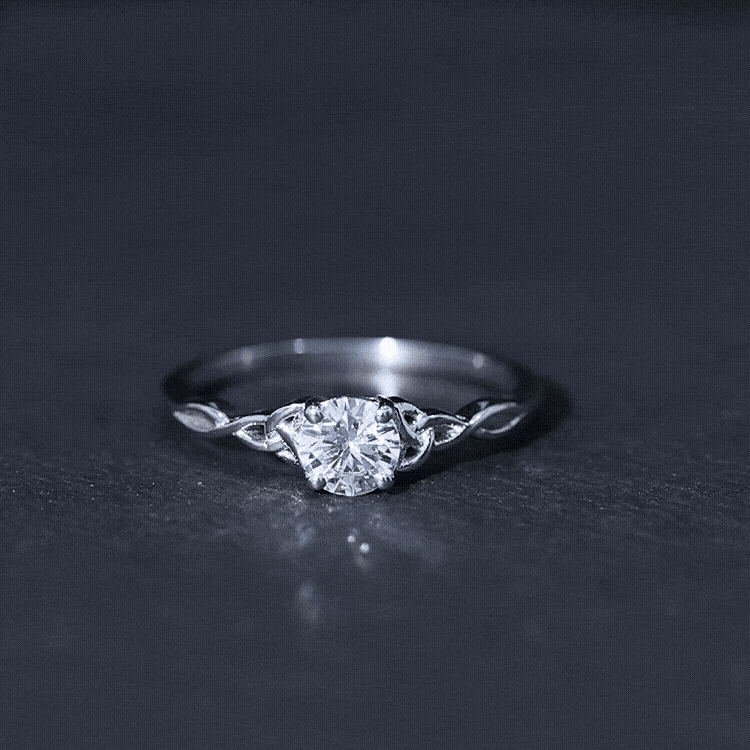 0.5 Carat Solitaire Cubic Zirconia Promise Ring with Celtic Knot
