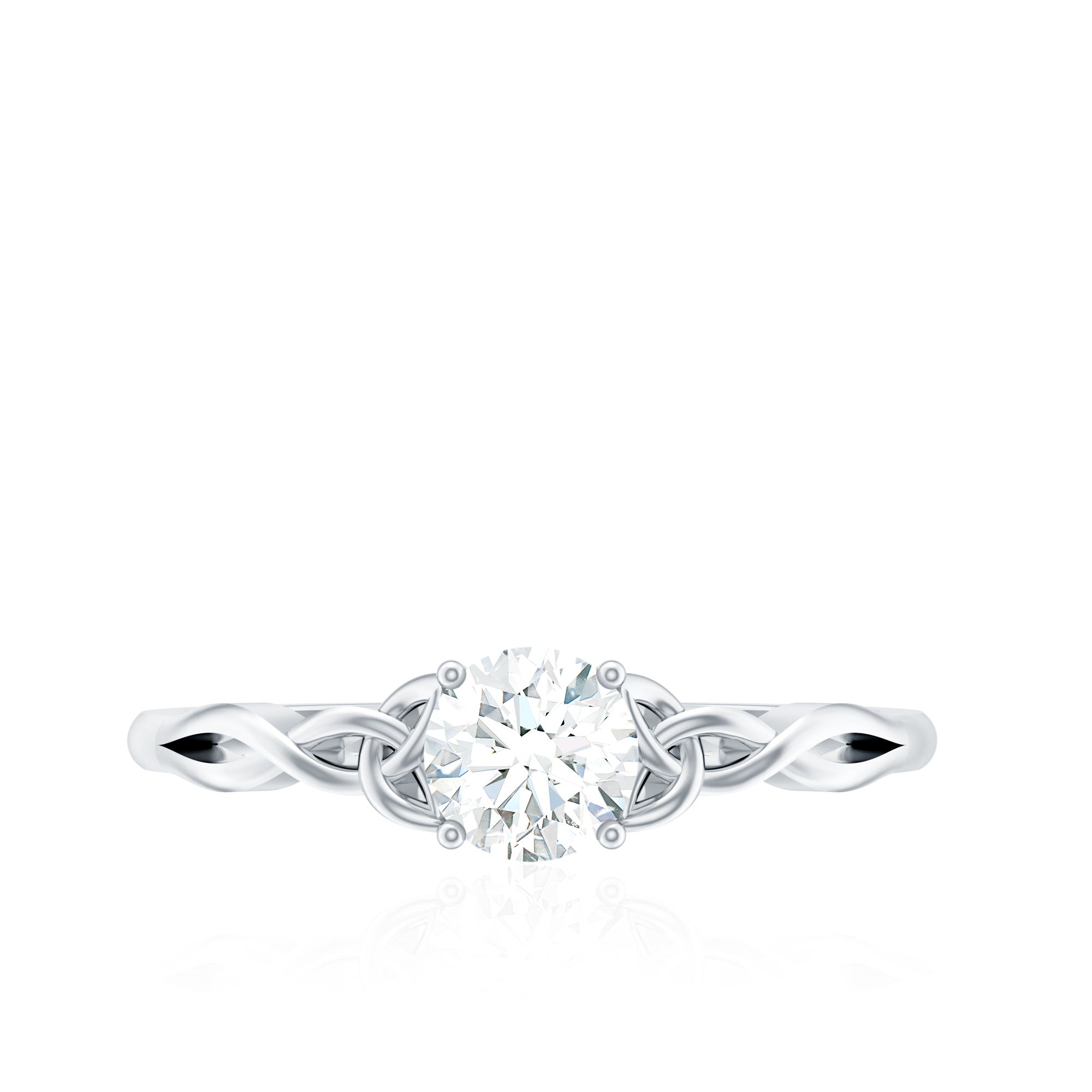 0.5 Carat Solitaire Cubic Zirconia Promise Ring with Celtic Knot