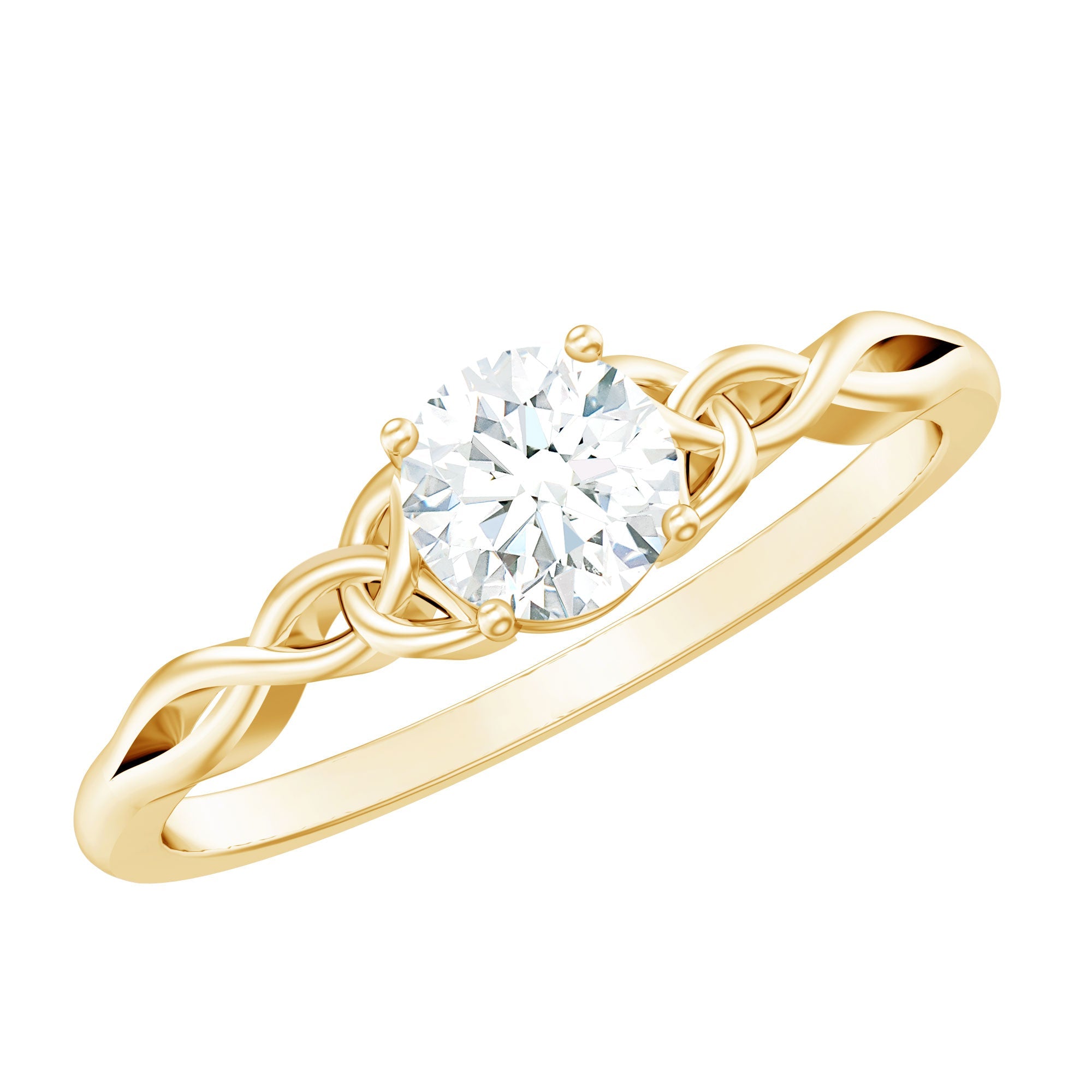 0.5 Carat Solitaire Cubic Zirconia Promise Ring with Celtic Knot
