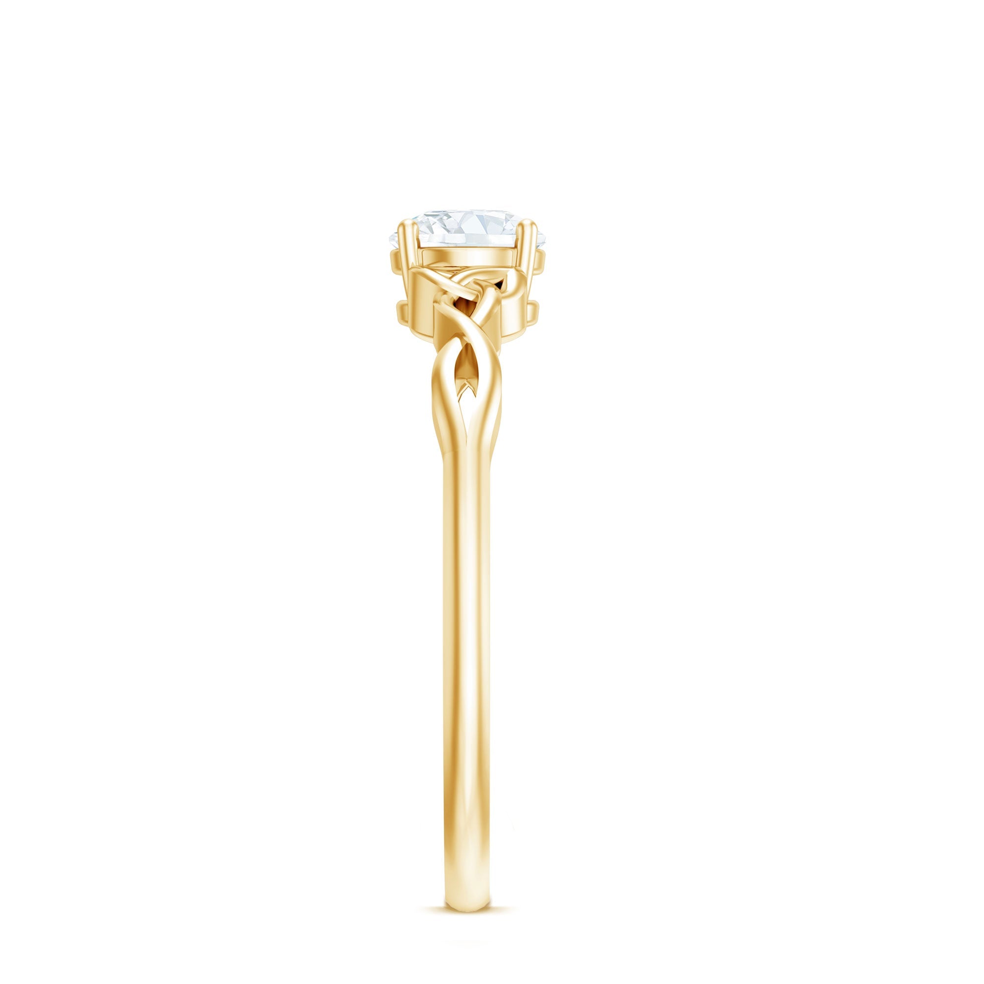 0.5 Carat Solitaire Cubic Zirconia Promise Ring with Celtic Knot