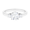 Round Cubic Zirconia Three Stone Engagement Ring