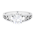 Solitaire 1 Carat Cubic Zirconia Vintage Looking Engagement Ring