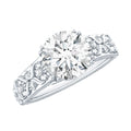 2 Carat Vintage Inspired Zircon Flower Engagement Ring