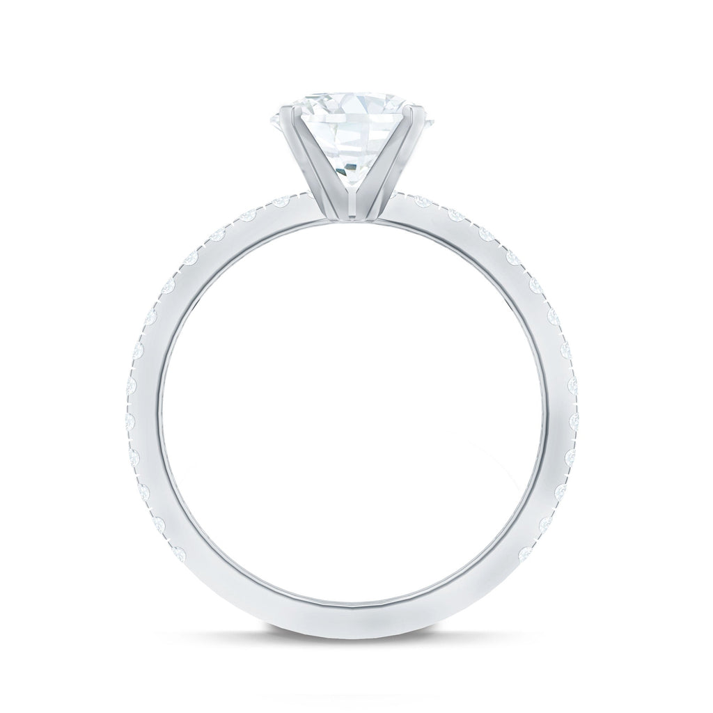 2.75 CT Zircon Solitaire Engagement Ring with Side Stones