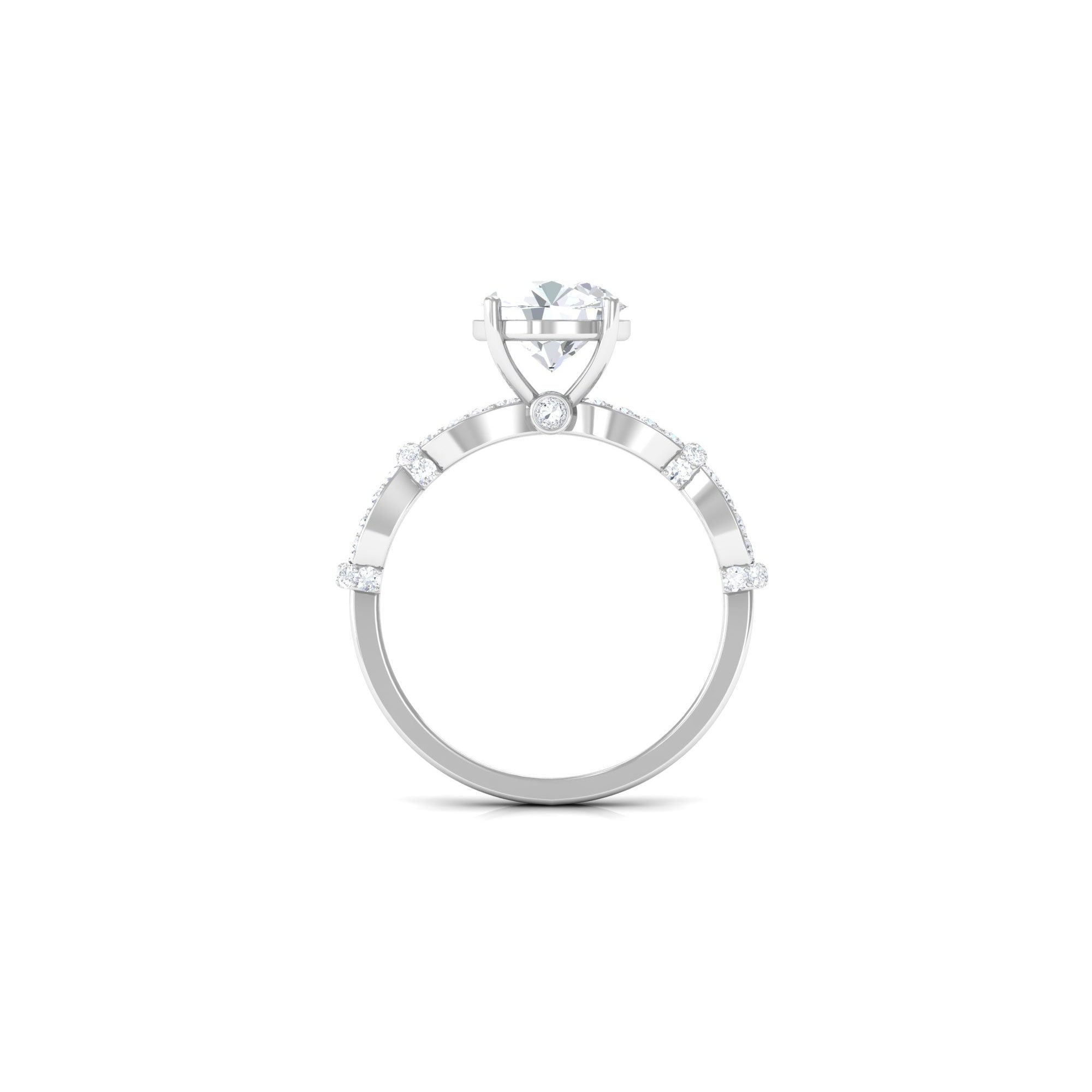 3 CT Solitaire Cubic Zirconia Criss Cross Engagement Ring