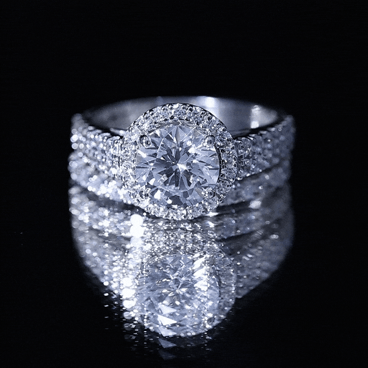Round 2 Carat Cubic Zirconia Engagement Ring with Stackable Band