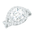 2 Carat Round Shape Zircon Crossover Engagement Ring