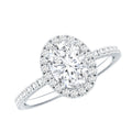 1.2 Carat Cubic Zirconia Oval Halo Engagement Ring for Women