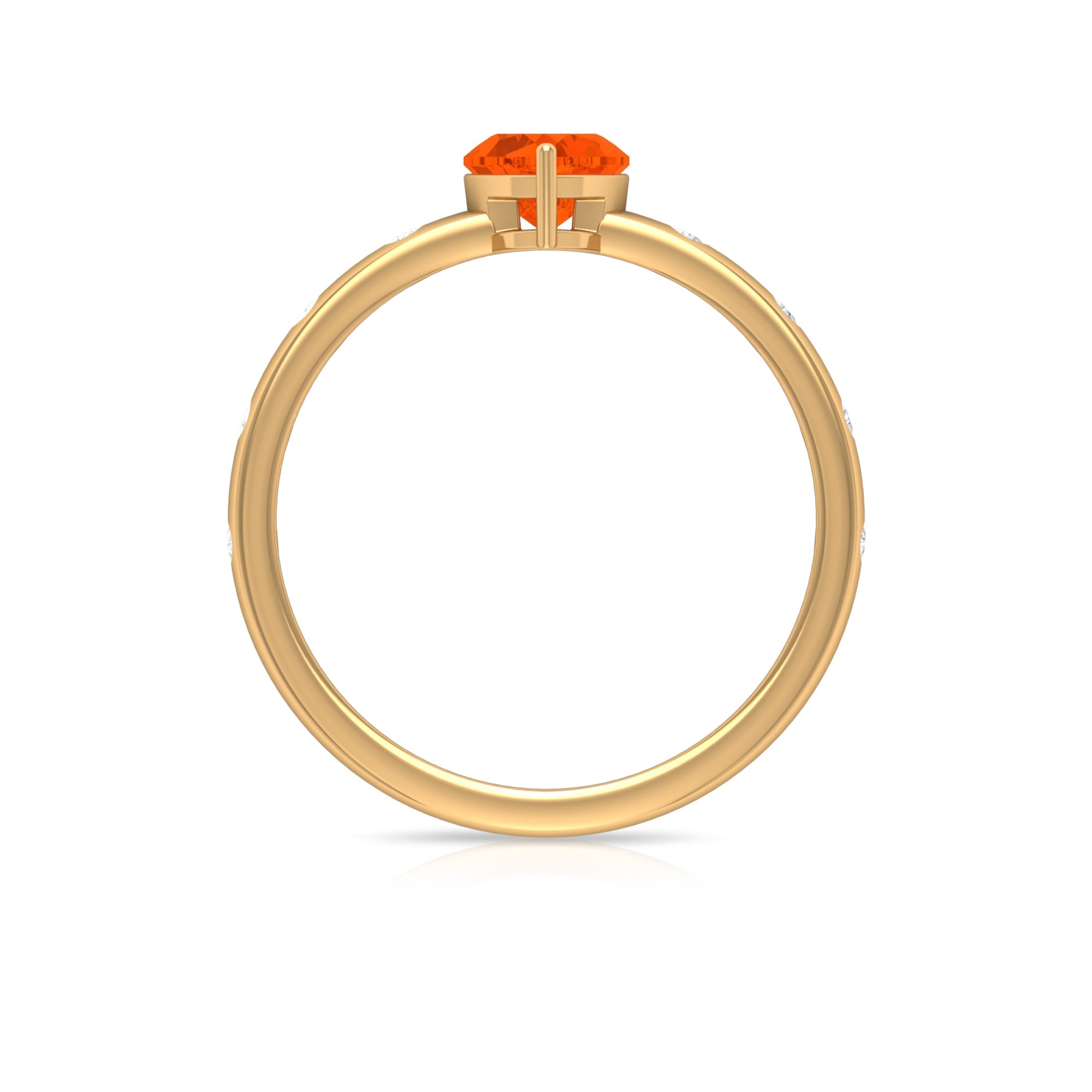 1/2 Carat Fire Opal Heart Engagement Ring with Diamond