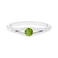 0.50 CT Split Shank Peridot Promise Ring with Diamond Accent