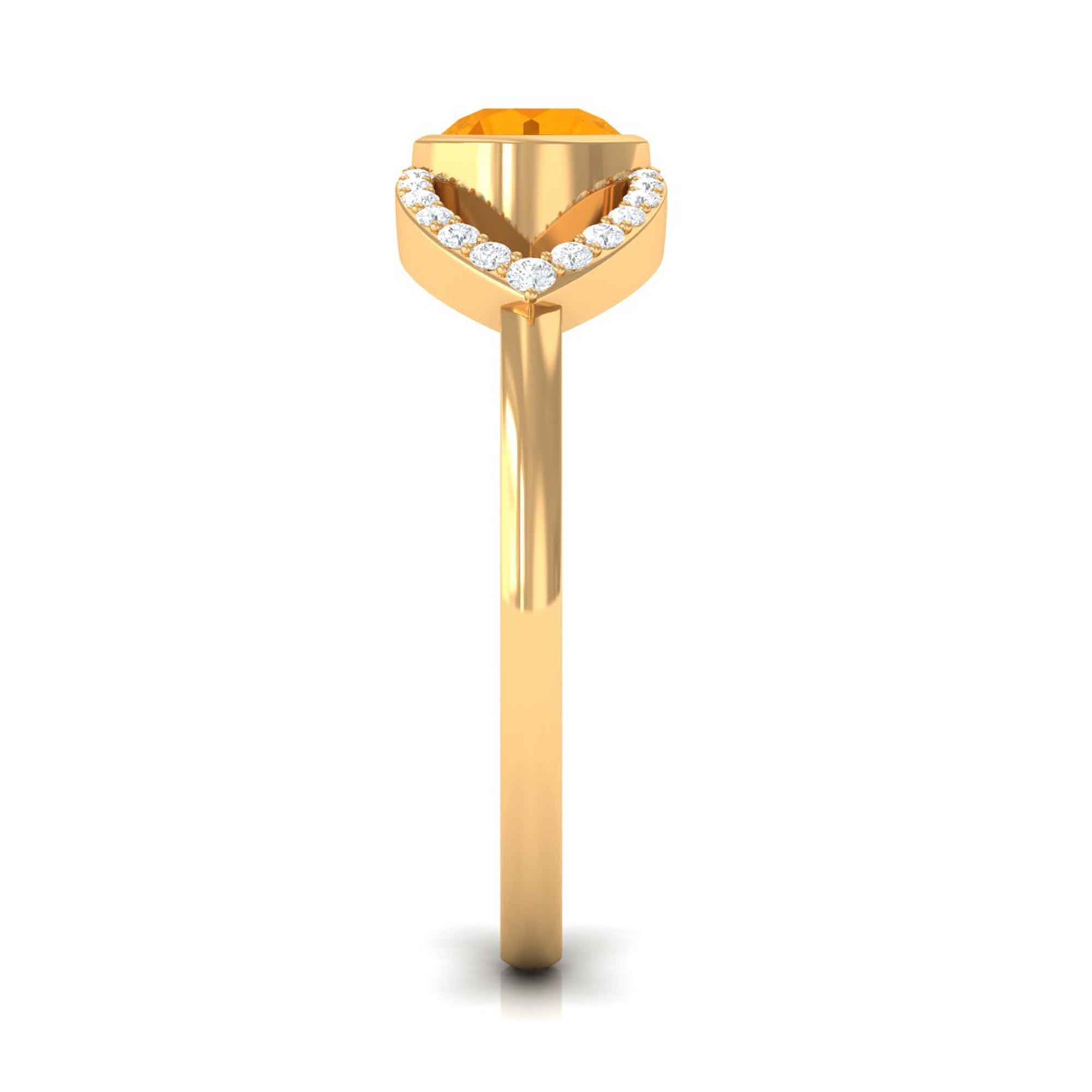3/4 Ct Fire Opal and Diamond Split Shank Engagement Ring