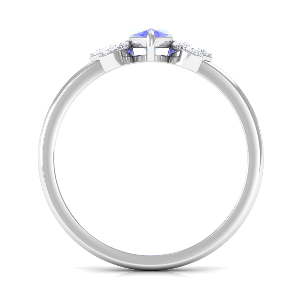 1 CT Marquise Cut Tanzanite and Diamond Promise Ring