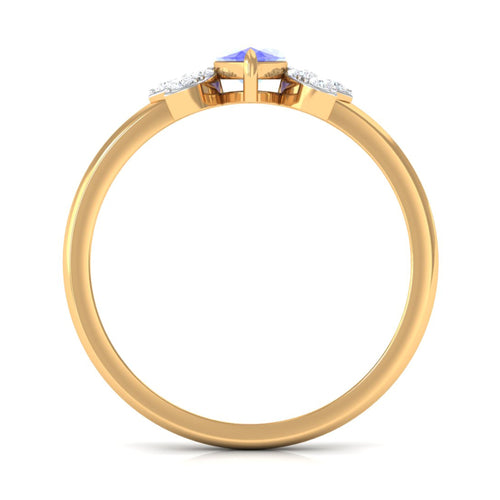1 CT Marquise Cut Tanzanite and Diamond Promise Ring