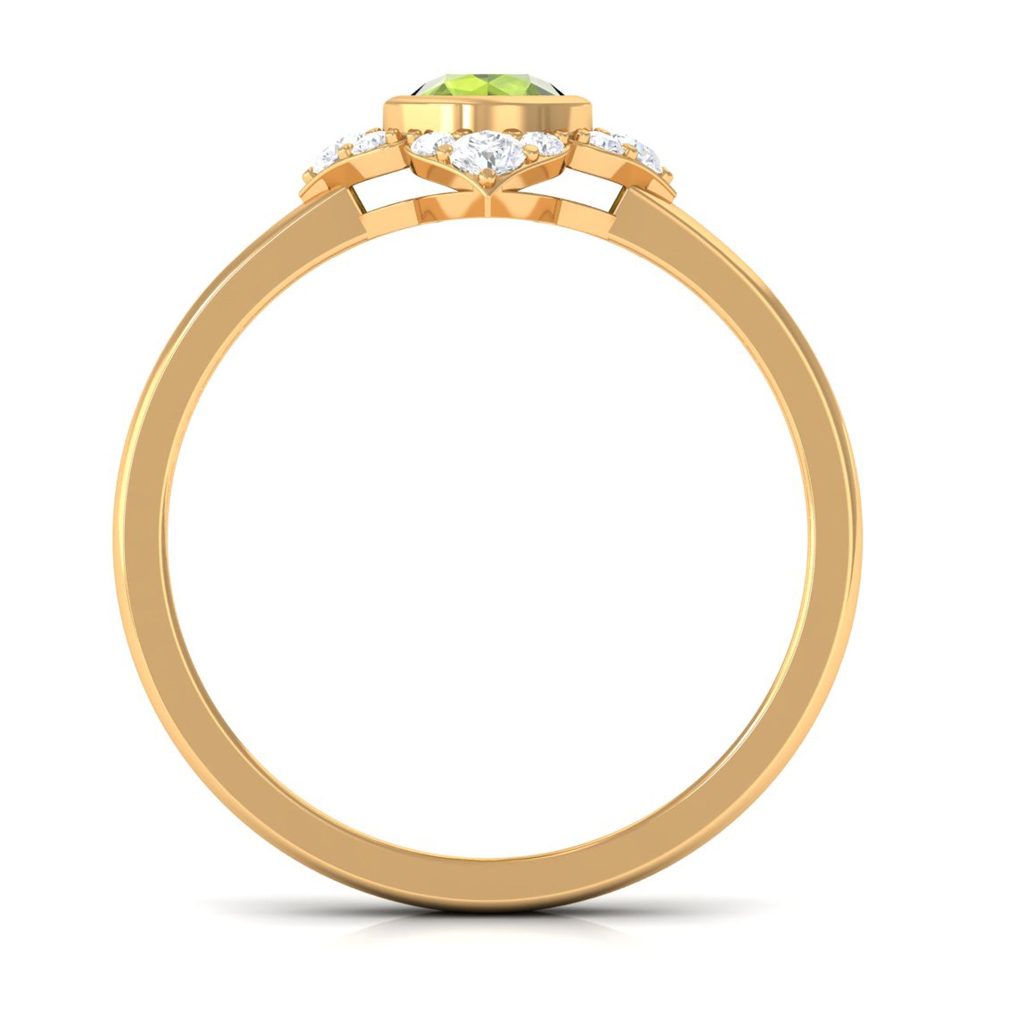 0.50 CT Vintage Inspired Peridot Engagement Ring with Diamond