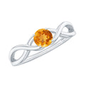 Certified Real Citrine Infinity Promise Ring with