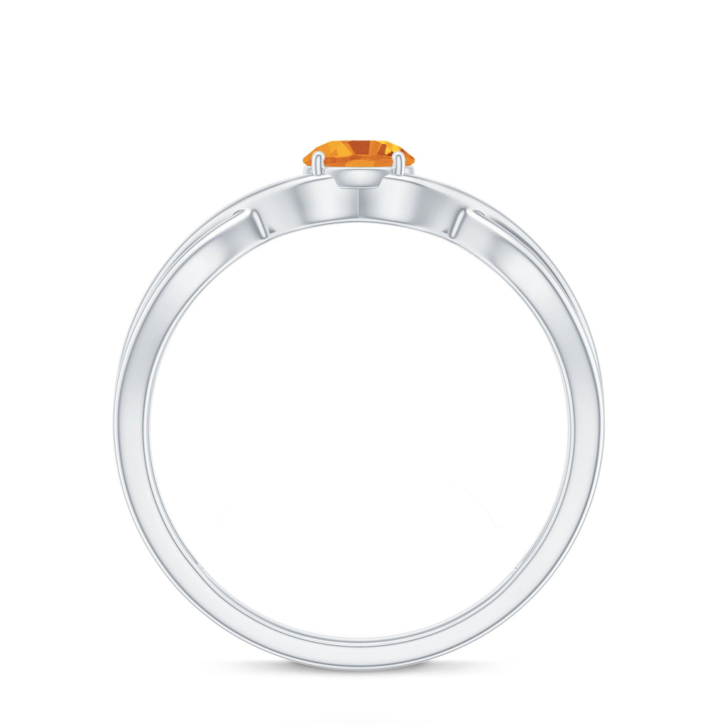Certified Real Citrine Infinity Promise Ring with