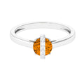 1.2 Carat Designer Round Shape Citrine Ring with Diamond Stones