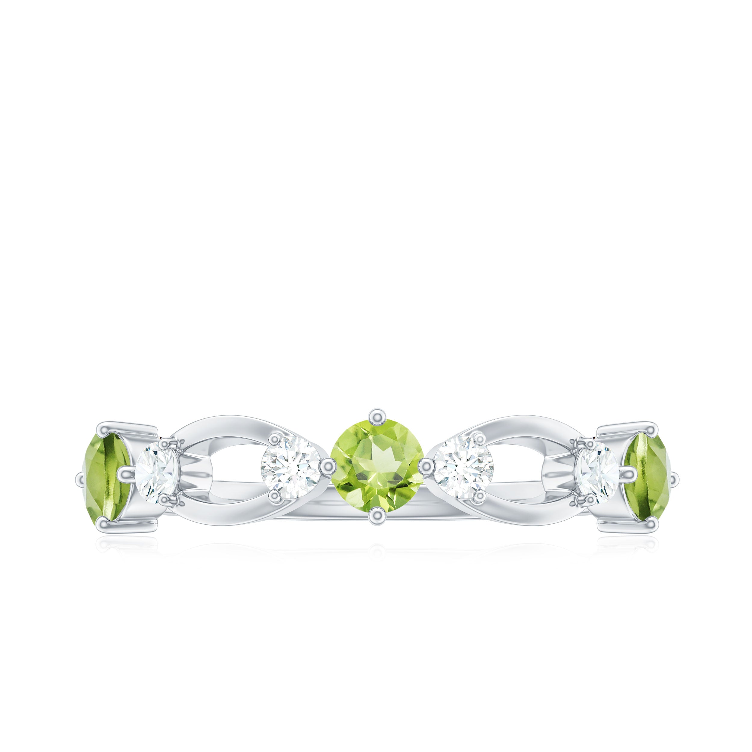 Minimal Peridot Promise Ring with Diamond