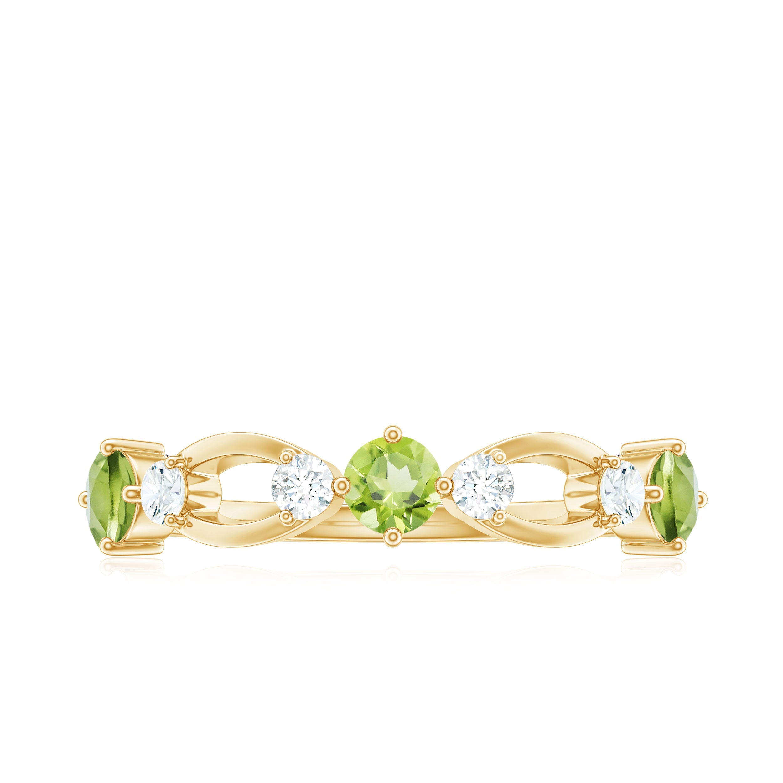 Minimal Peridot Promise Ring with Diamond