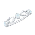 Minimal Promise Ring with Moonstone and Diamond