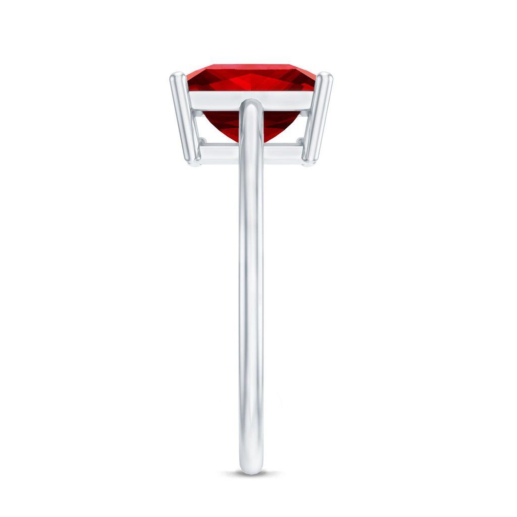 2.5 Carat Princess Cut Lab Created Ruby Solitaire Ring