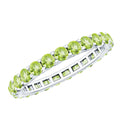 Natural Green Peridot Eternity Ring With Certificate