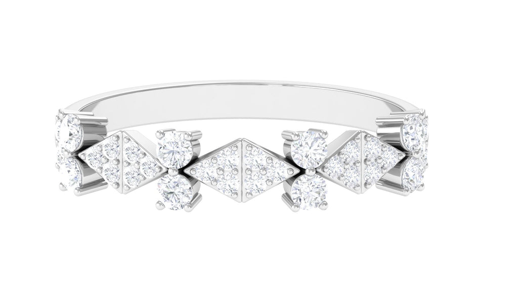 Art Deco Inspired Diamond Half Eternity Ring for Women