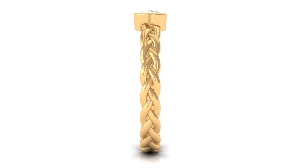 Real Diamond Promise Ring with Braided Shank