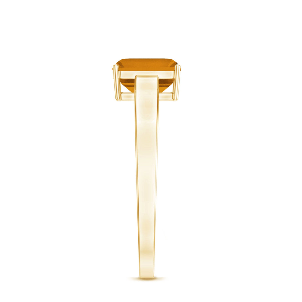 1.8 Carat Natural Citrine Solitaire Emerald Cut Engagement Ring