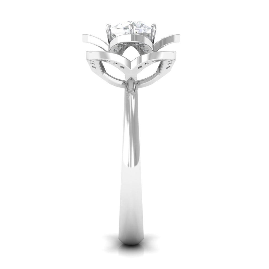 1 CT Zircon Vintage Floral Engagement Ring