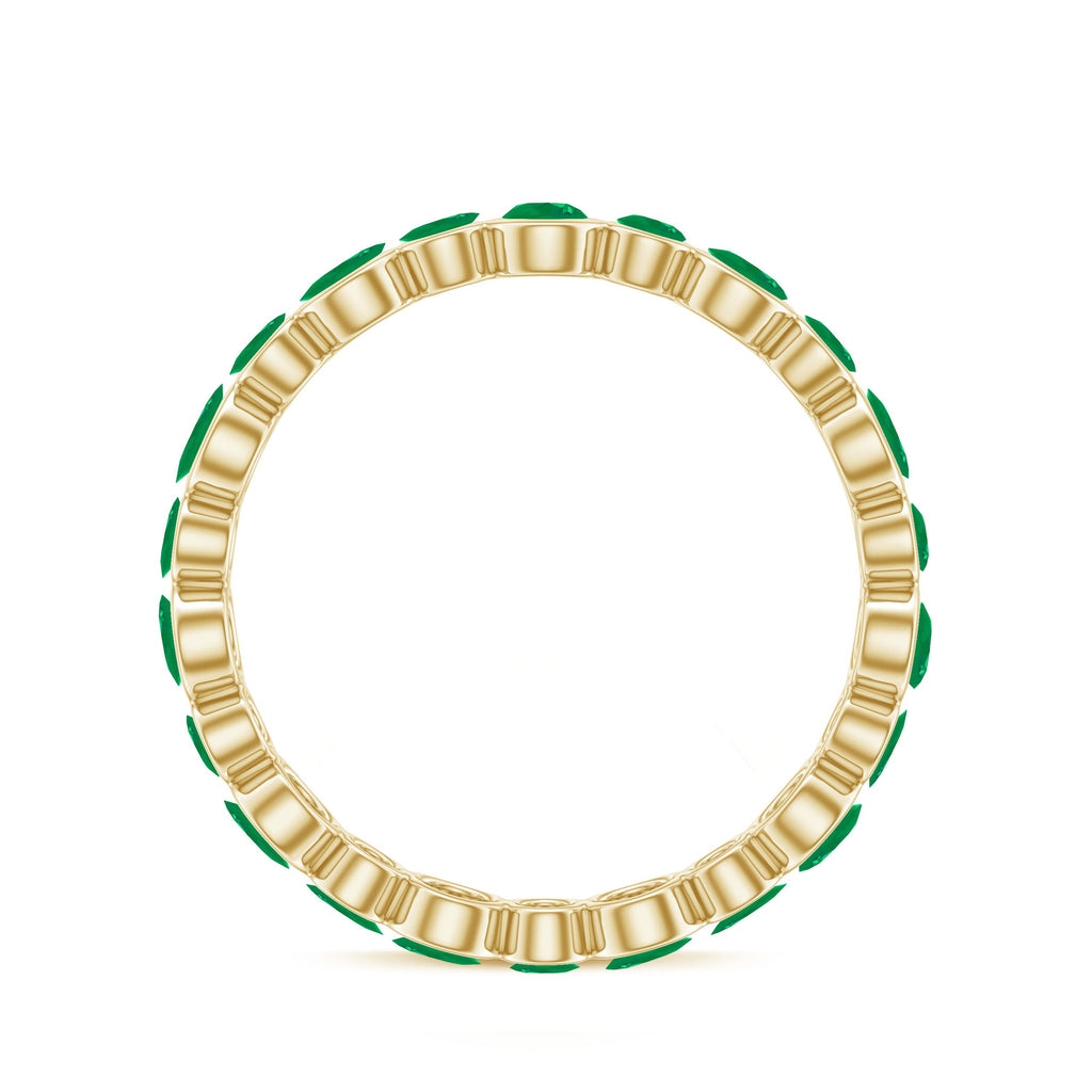 Emerald Full Eternity Band Ring in Bezel Setting