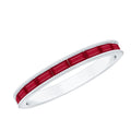 Natural Baguette Ruby Half Eternity Ring for Women