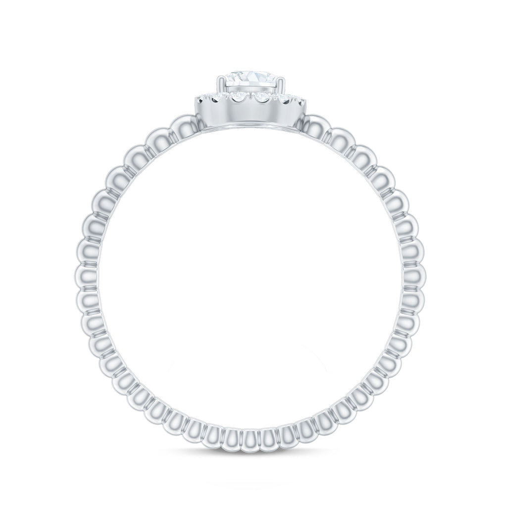 Certified Real Diamond Promise Ring with Bubble Shank