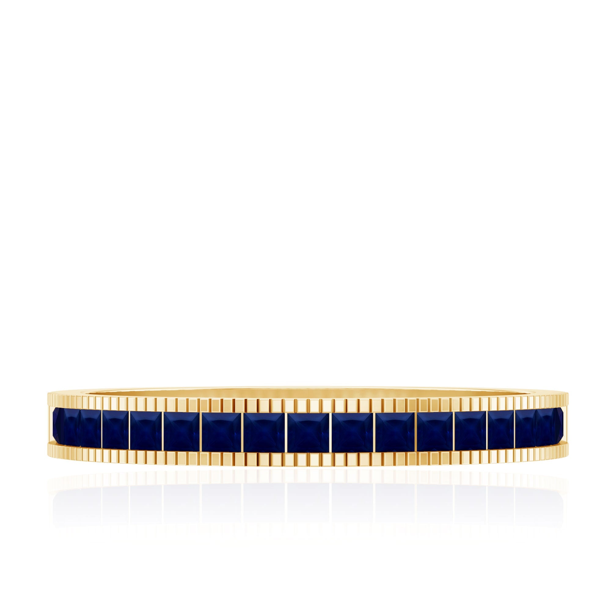 Natural Blue Sapphire Half Eternity Ring in Channel Set