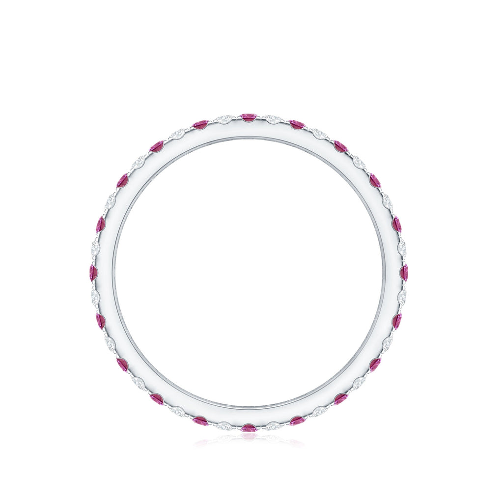 Pink Tourmaline and Diamond Stackable Ring