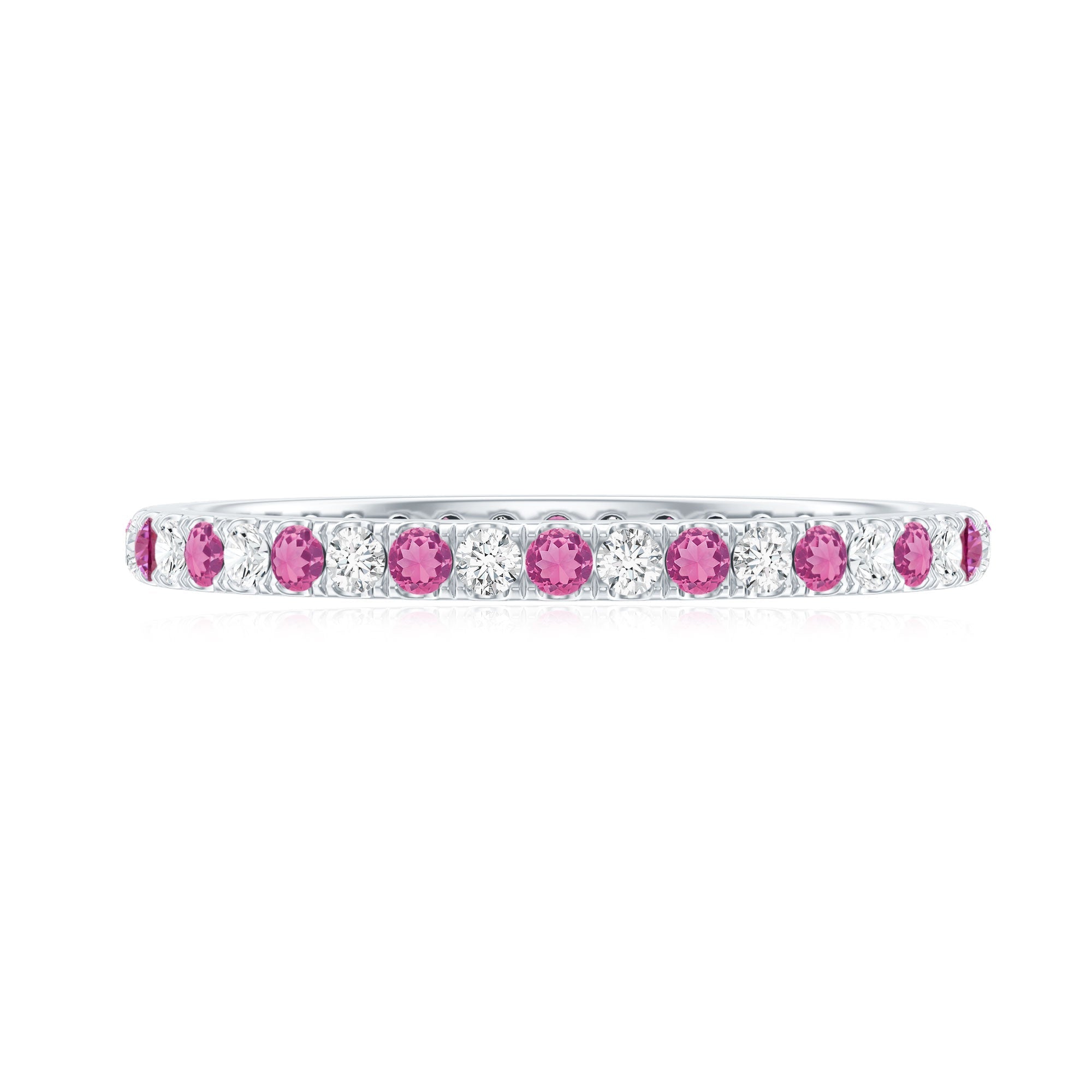 Pink Tourmaline and Diamond Stackable Ring