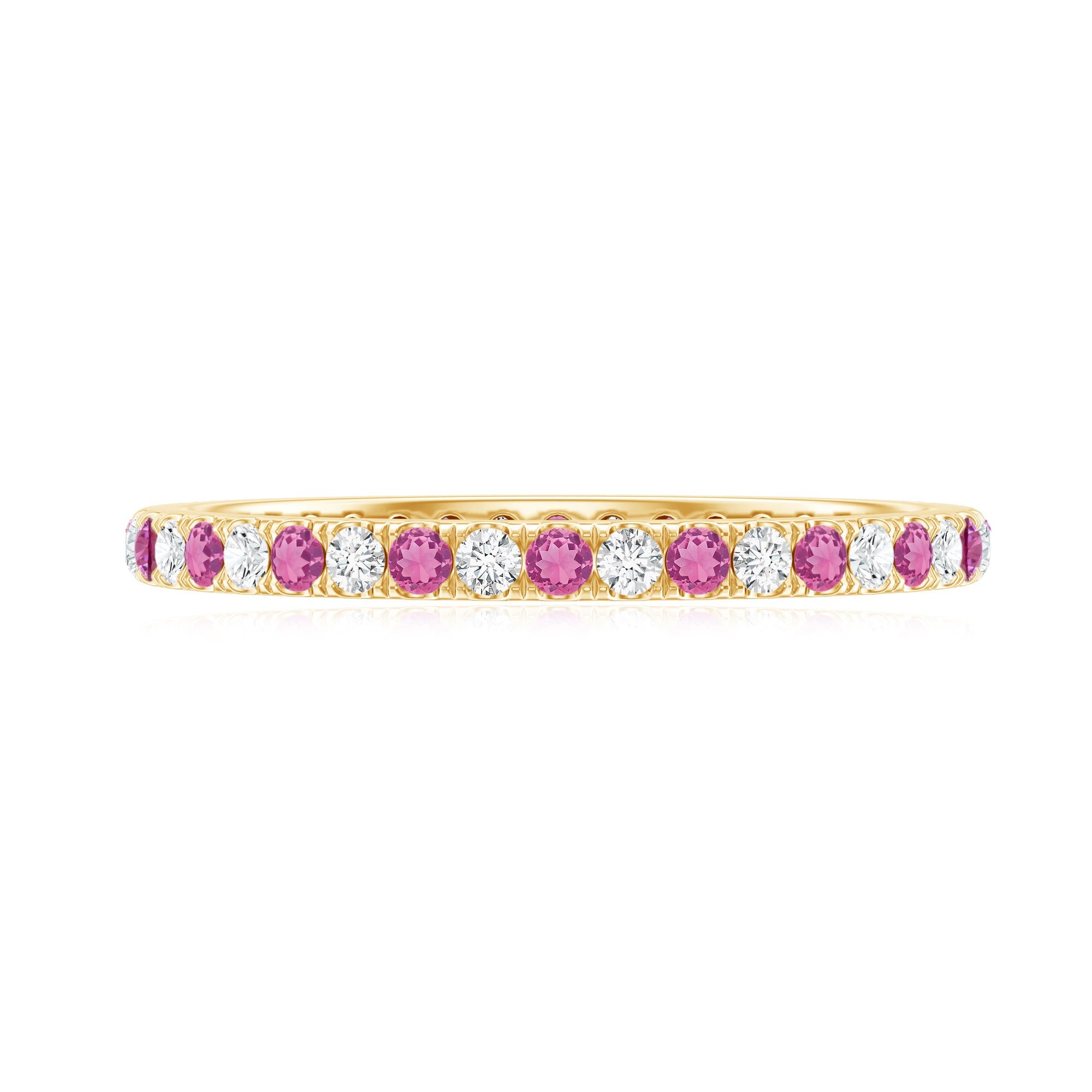Pink Tourmaline and Diamond Stackable Ring