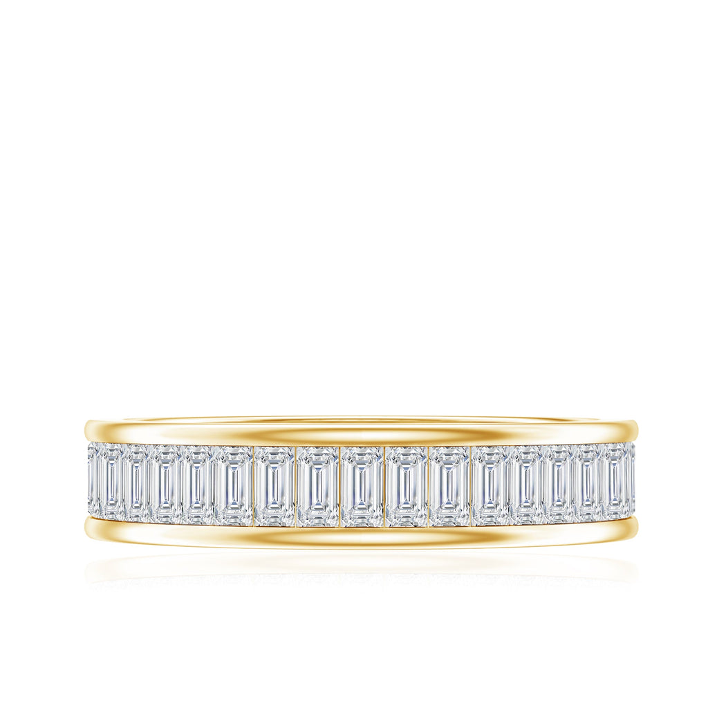 Baguette Cut Moissanite Wedding Band in Channel Setting