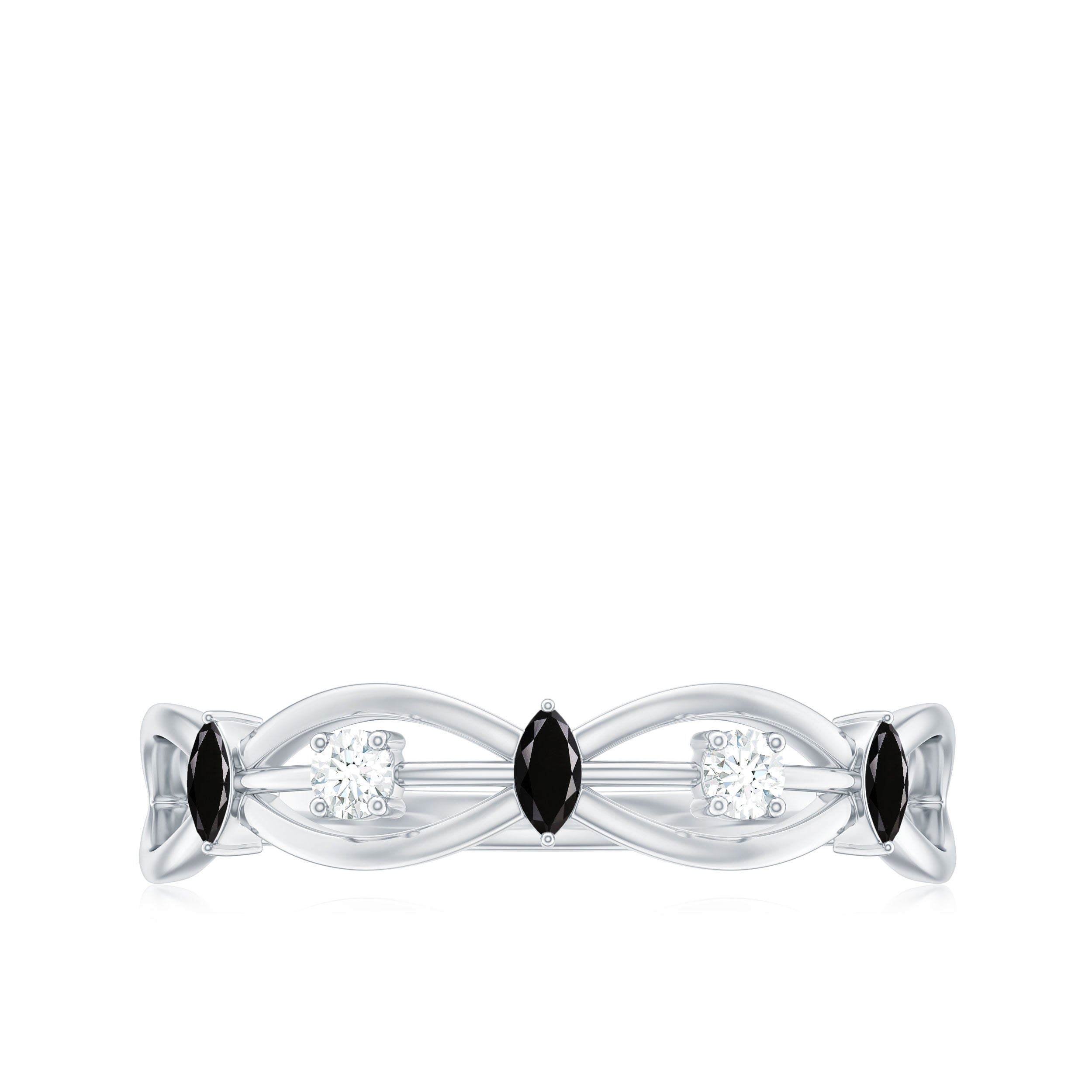 Certified Lab Grown Black Diamond Promise Ring with White Diamond