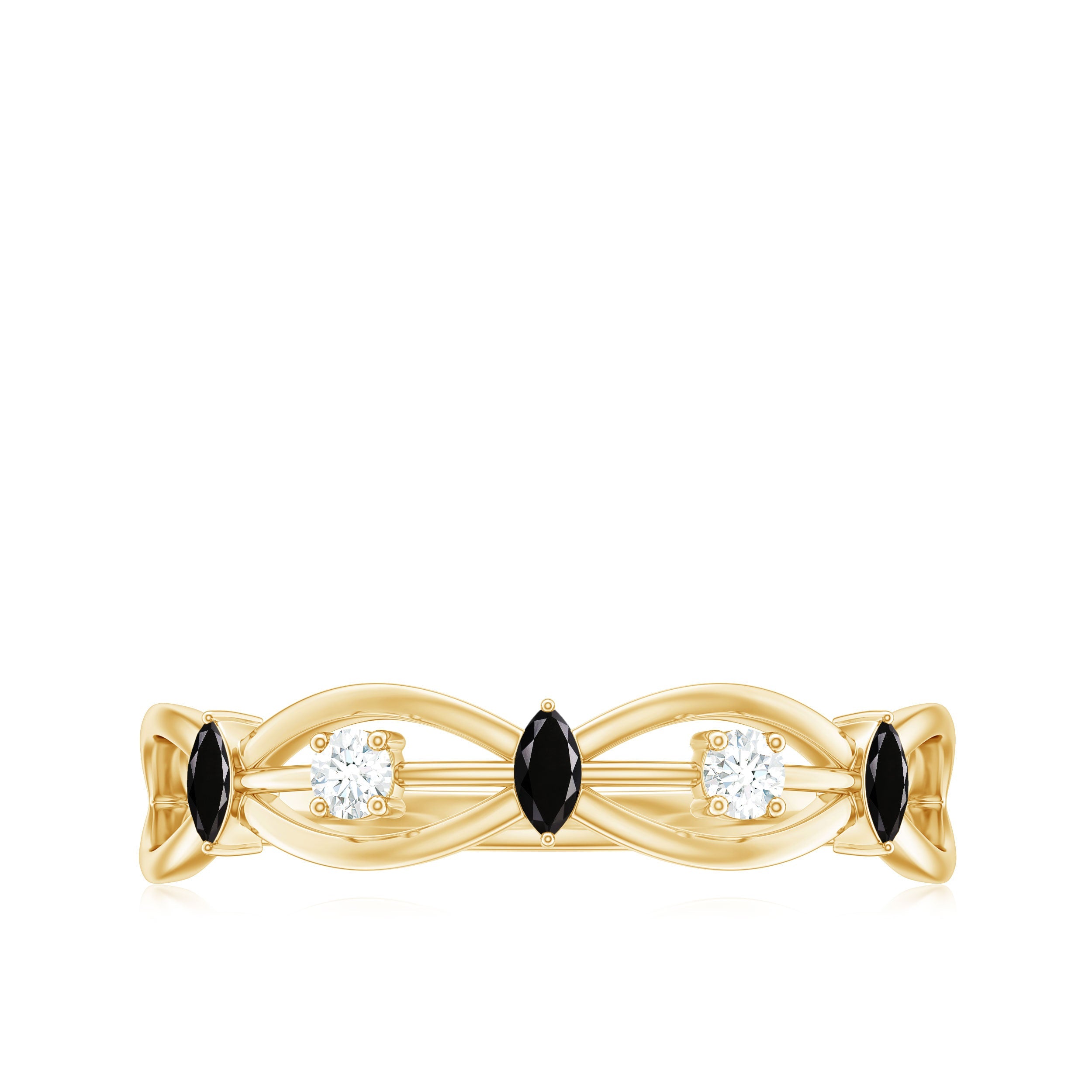 Certified Lab Grown Black Diamond Promise Ring with White Diamond