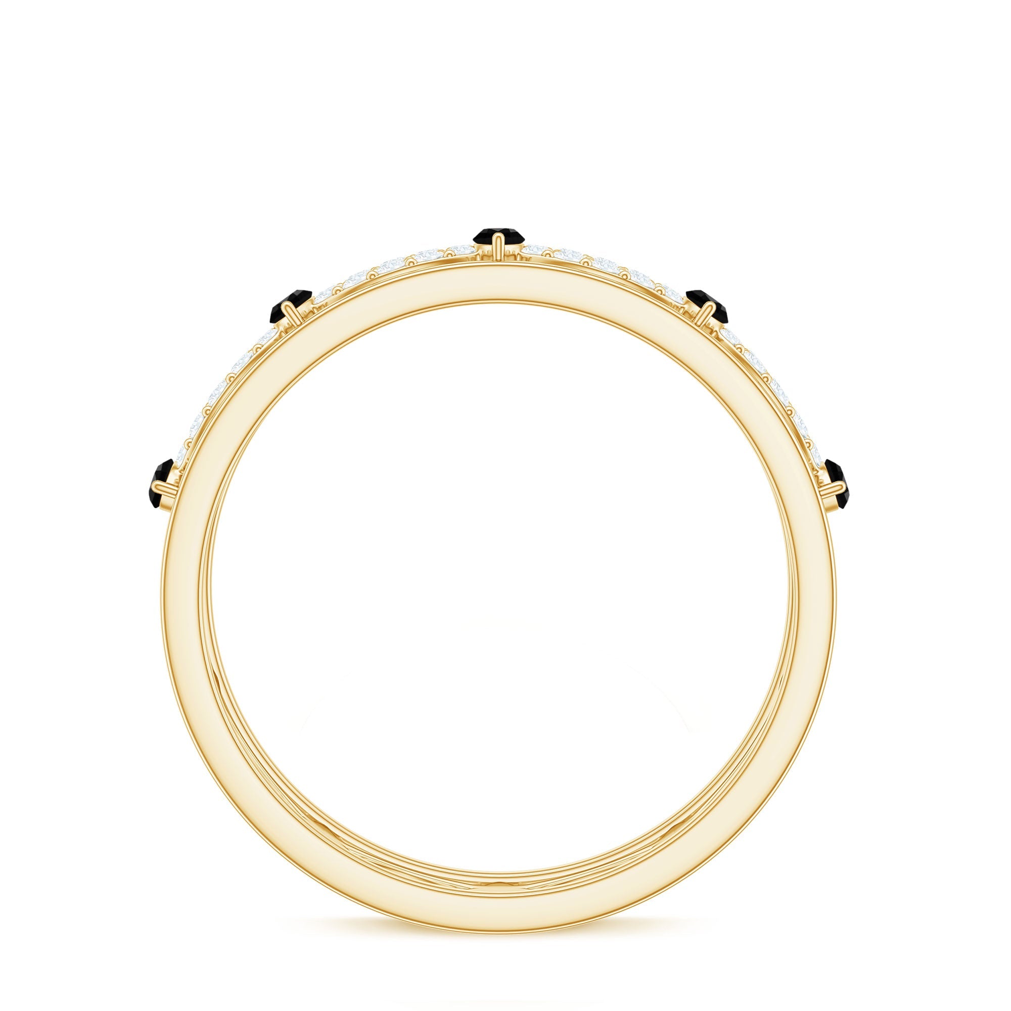 Certified Lab Grown Black and White Diamond Infinity Band Ring