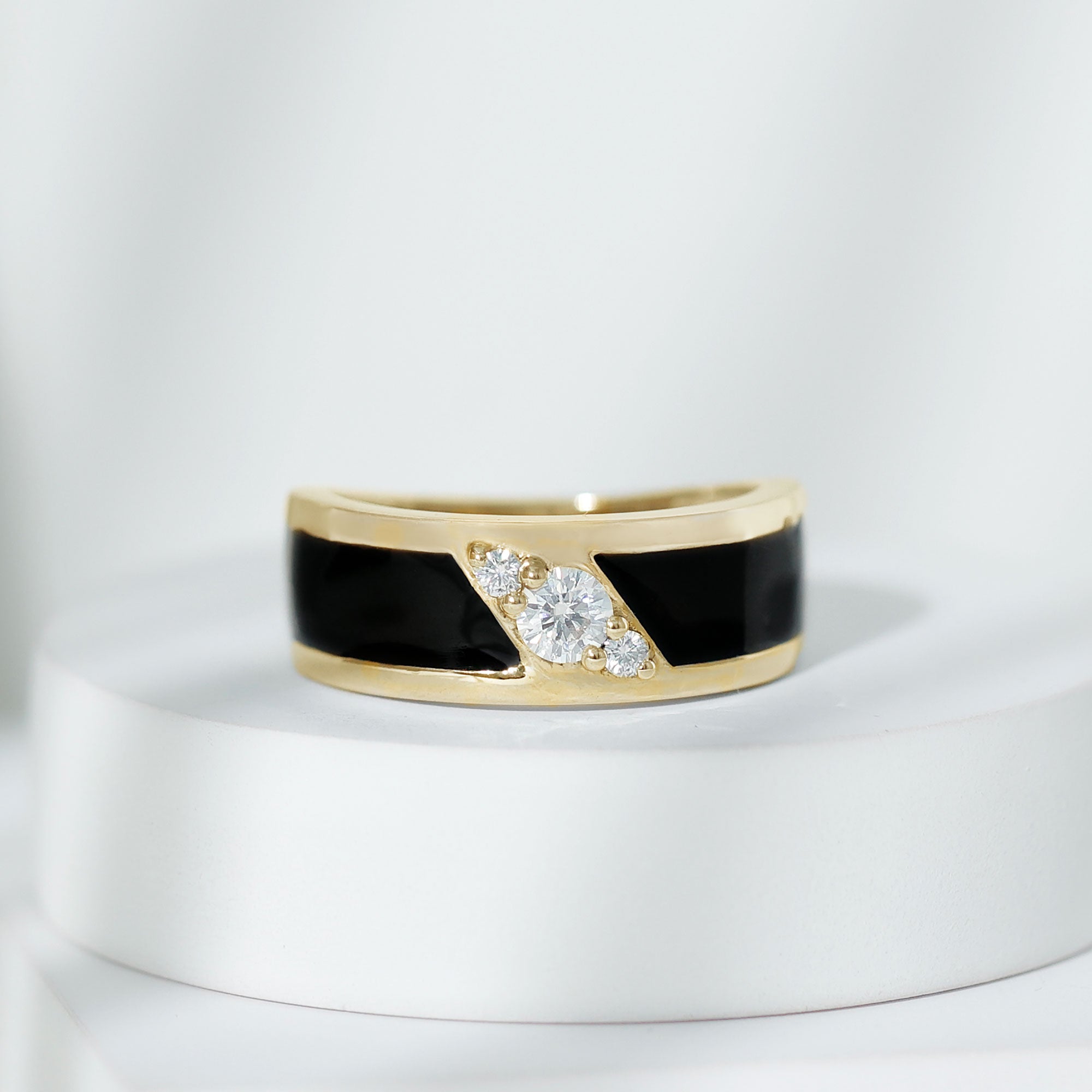 Classic Moissanite Mens Wedding Band Ring
